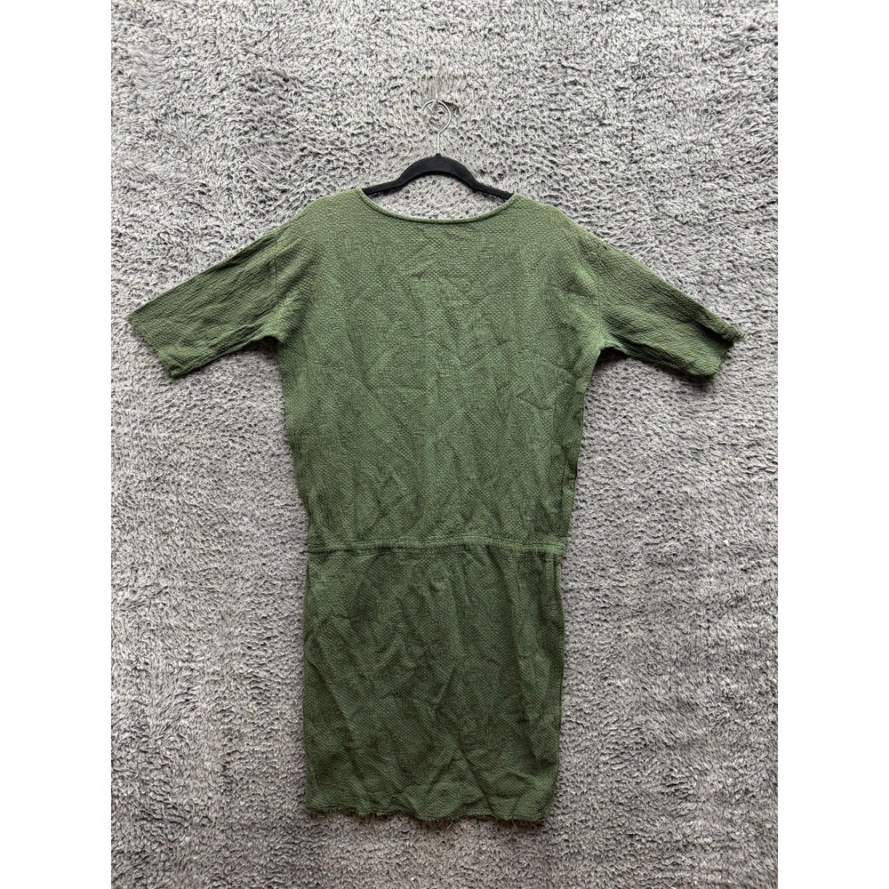 Black‎ Crane Floral Quilted Short Sleeve T-Shirt Dress Green Womens Size S - Picture 2 of 16